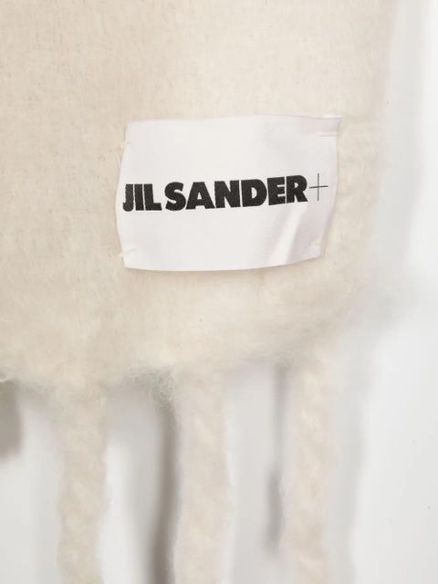 Jil Sander logo-patch chunky-knit scarf - White - zdjęcie produktu nr 2