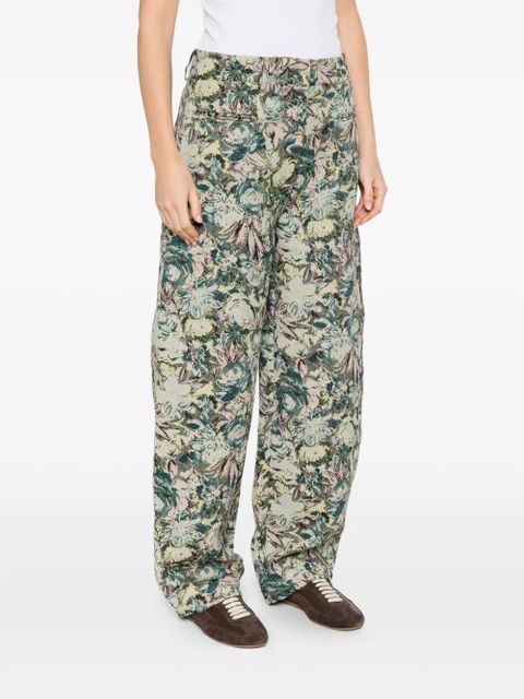 GANNI floral trousers - Neutrals