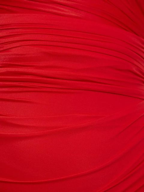 Balenciaga asymmetric-neck mini dress - Red