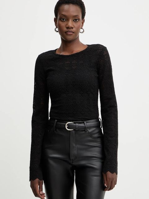 Guess bluzka BRIDGETTE damska kolor czarny gładka W5BP13 K1180 - zdjęcie produktu nr 2