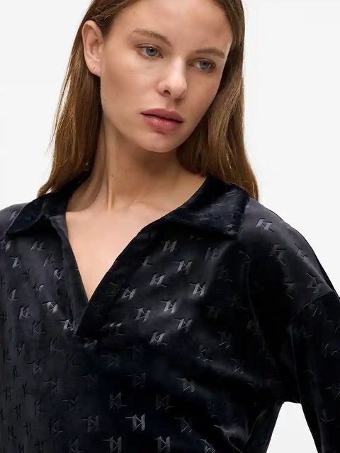 Karl Lagerfeld bluza damska kolor czarny A4W44007