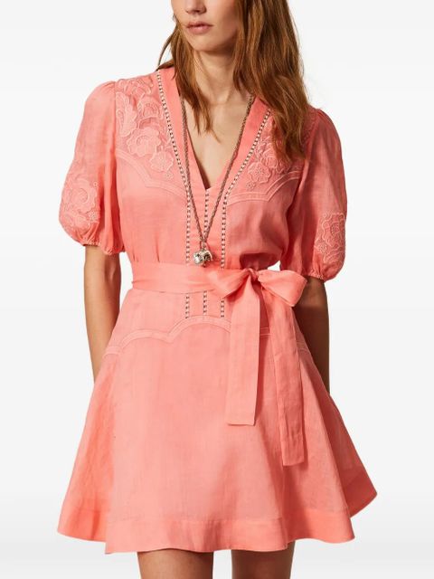 TWINSET embroidered belted dress - Pink - zdjęcie produktu nr 2