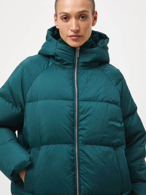 Medicine kurtka puchowa damska kolor zielony zimowa oversize