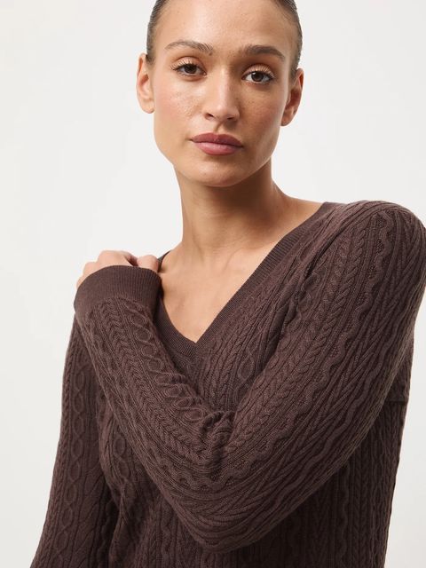 Medicine sweter z wełny merino kolor brązowy - zdjęcie produktu nr 2