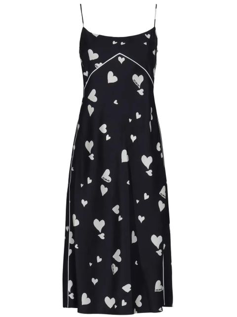 Marni Bunch of Hearts silk slip dress - Black - zdjęcie produktu nr 1