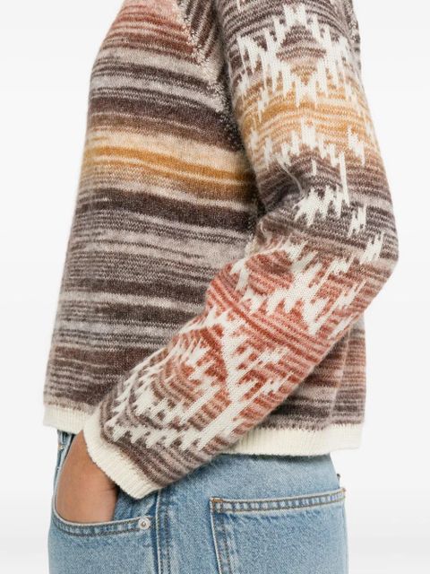 Ba&Sh Clodie striped-patterned sweater - Brown