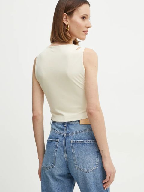 Guess bluzka damska kolor beżowy z aplikacją W5RP13 KAQL2