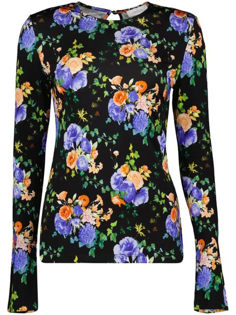 Rabanne floral-print blouse - Black - zdjęcie produktu nr 1
