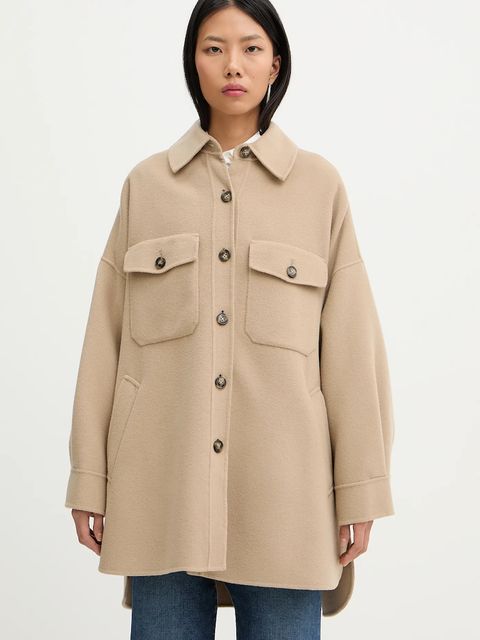 Weekend Max Mara kurtka koszulowa z dodatkiem wełny LASER - zdjęcie produktu nr 1