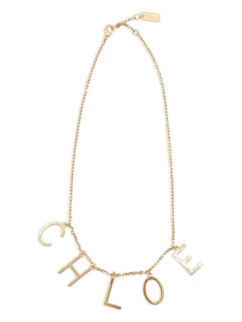 Chloé logo-lettering necklace - Gold