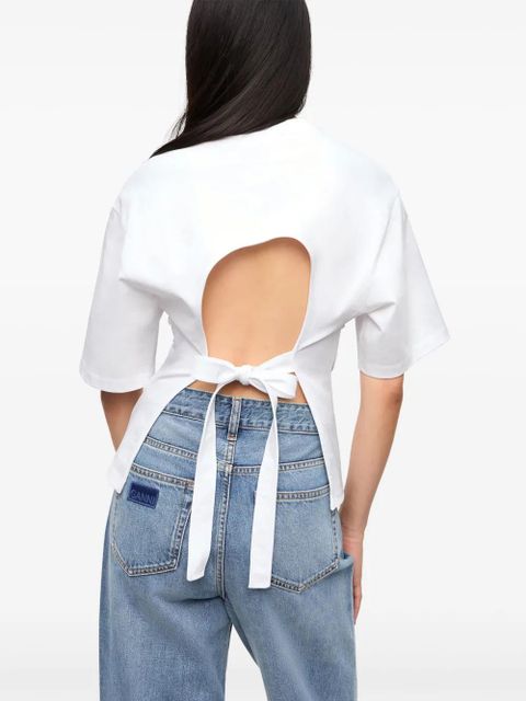 GANNI appliqué-detail T-shirt - White