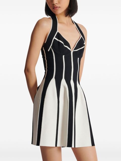 Balmain halterneck knitted minidress - Black
