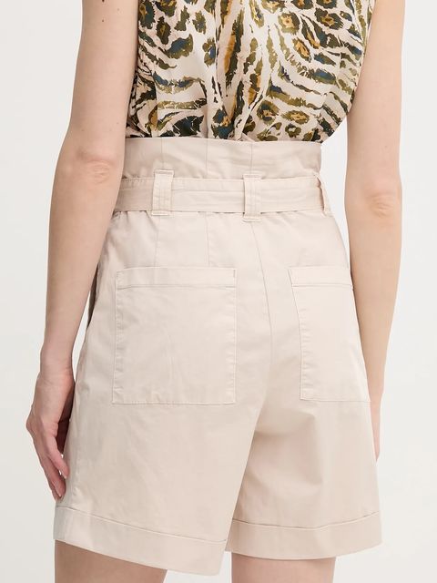 Marc Aurel szorty damskie kolor beżowy gładkie high waist 1862-2300-93419