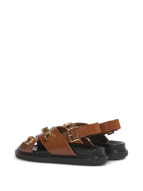 Marni crisscross crystal sandals - Brown