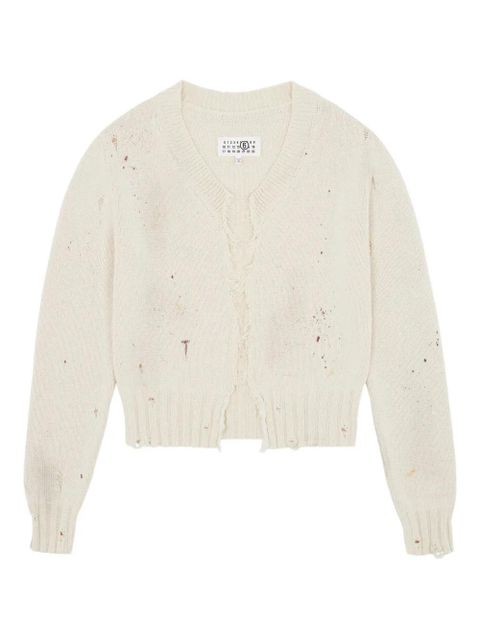 MM6 Maison Margiela distressed jacket - White - zdjęcie produktu nr 1