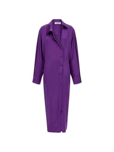 The Attico asymmetric button chemisier midi dress - Purple