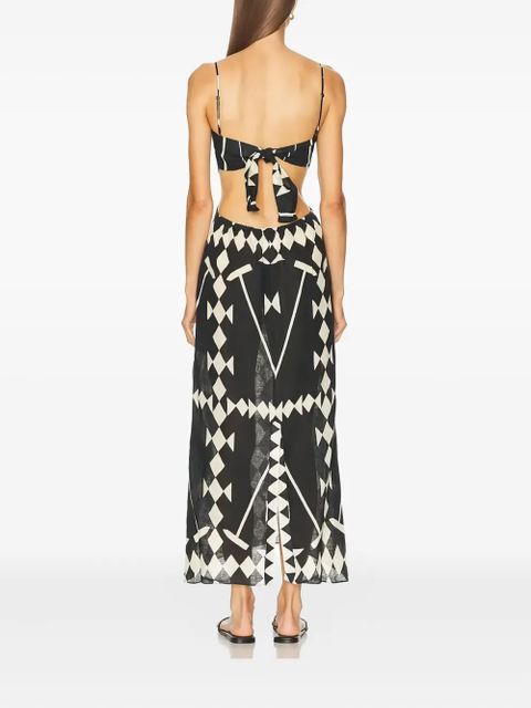 Johanna Ortiz geometric-print midi dress - Black - zdjęcie produktu nr 2