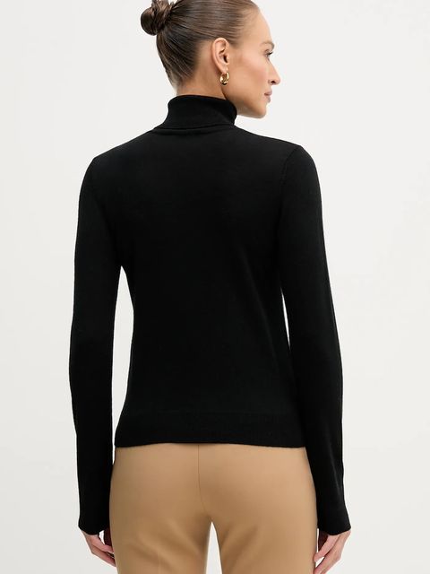 Sisley sweter damski kolor czarny lekki z golfem 11BAM201C - zdjęcie produktu nr 2