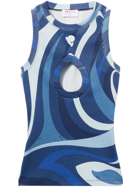 PUCCI Marmo-print tank top - Blue - zdjęcie produktu nr 1