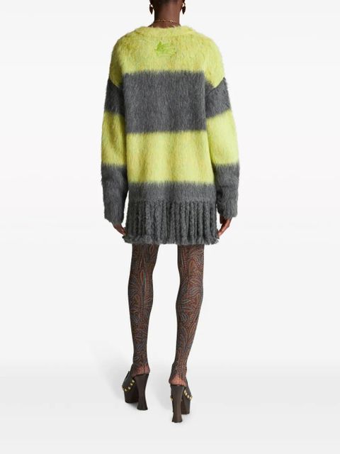 ETRO striped brushed cardi-coat - Grey