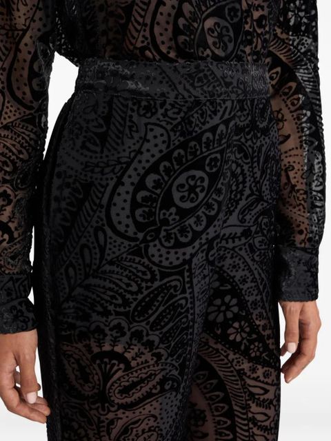ETRO velvet floral trousers - Black