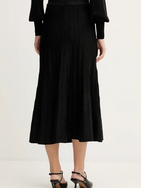 United Colors of Benetton spódnica kolor czarny midi rozkloszowana 1EZSD001Y