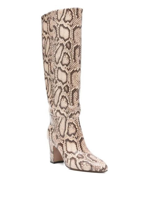 Paris Texas 80MM python print calf leather boots - Neutrals