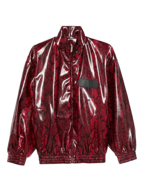 GCDS snakeskin-effect faux-leather jacket - Red