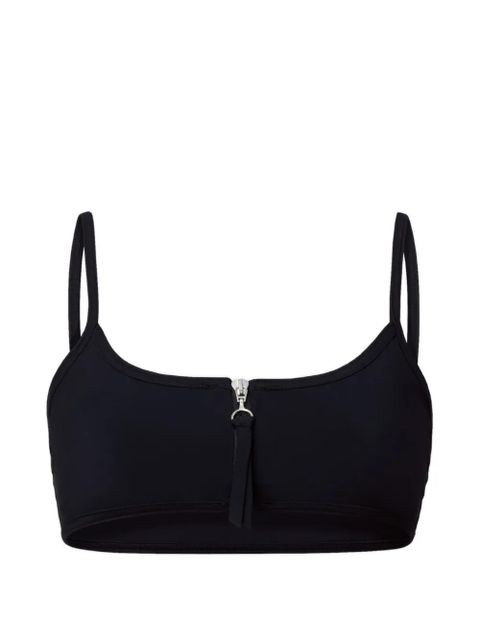 LouLou de Saison Olga zipped square-neck bikini top - Black - zdjęcie produktu nr 1