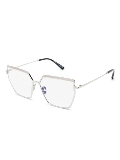TOM FORD Eyewear geometric-frame glasses - Silver - zdjęcie produktu nr 2