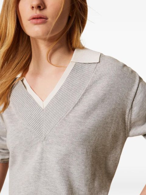 TWINSET wingtip-collar sweater - Grey