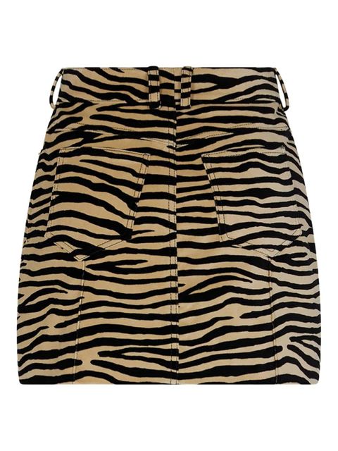 Rabanne tiger-print stretch-cotton miniskirt - Neutrals