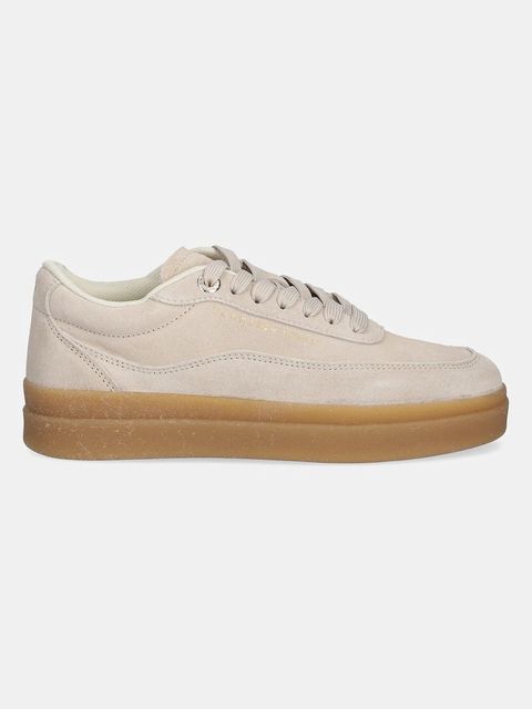 Tommy Hilfiger sneakersy zamszowe MODERN COURT SNEAKER SUEDE damskie kolor beżowy FW0FW08686