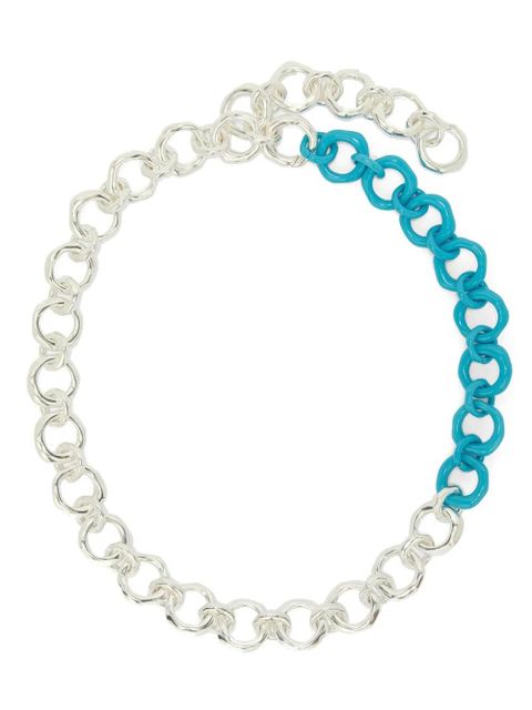 Jil Sander enamel chain-link necklace - Blue - zdjęcie produktu nr 1