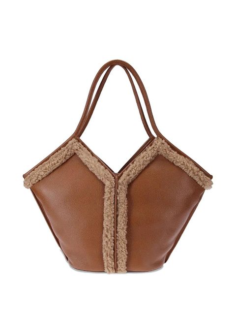 Hereu shearling-trimmed leather tote bag - Brown - zdjęcie produktu nr 2