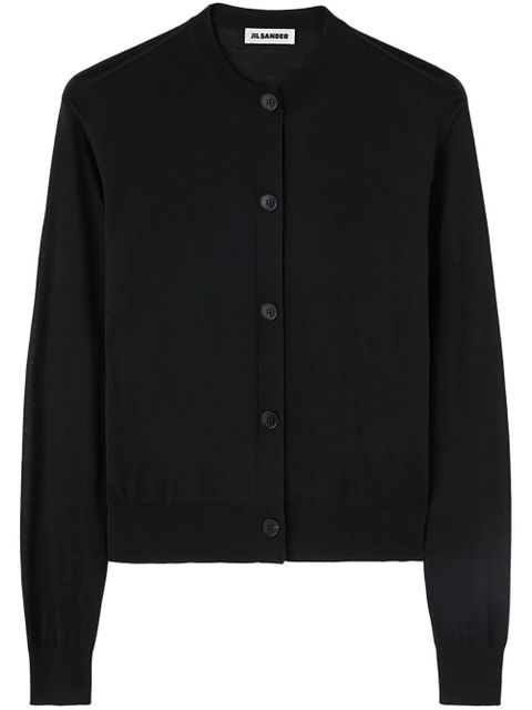 Jil Sander fine-knit crew-neck cardigan - Black - zdjęcie produktu nr 1
