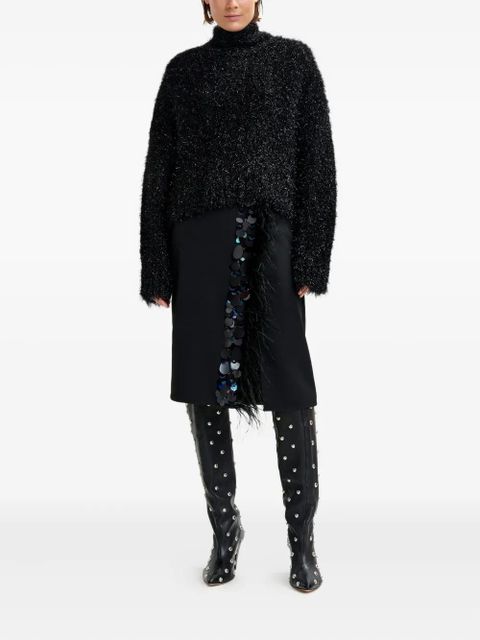 Essentiel Antwerp Istrana metallic pussy-bow sweater - Black