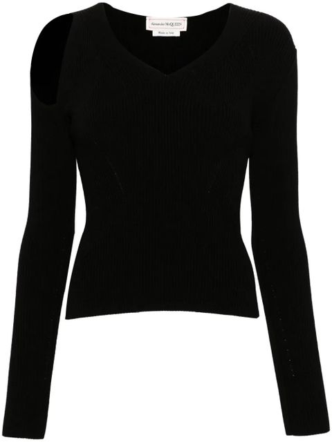 Alexander McQueen cut out-detail sweater - Black - zdjęcie produktu nr 1