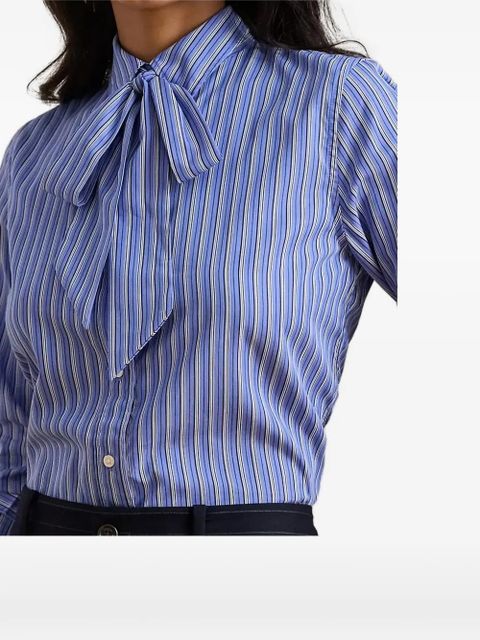 Lauren Ralph Lauren striped-pattern tie shirt - Blue