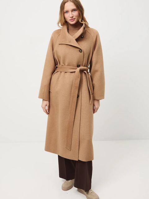 Medicine płaszcz wełniany damski kolor beżowy