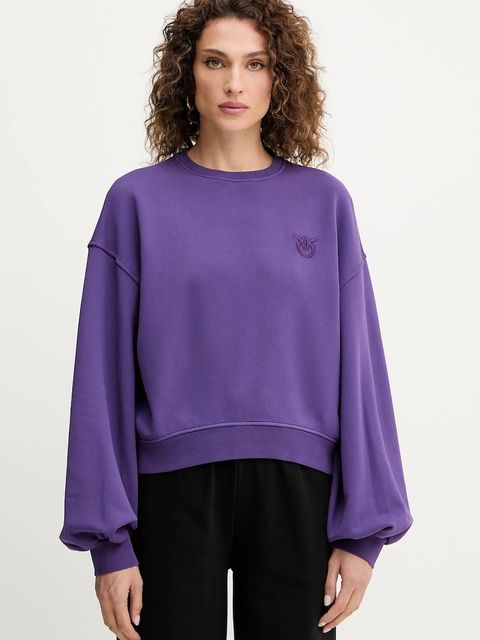 Pinko bluza bawełniana damska kolor fioletowy gładka 105510 A2RB - zdjęcie produktu nr 1