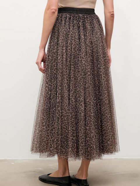 Answear.LAB spódnica kolor brązowy midi rozkloszowana - zdjęcie produktu nr 2