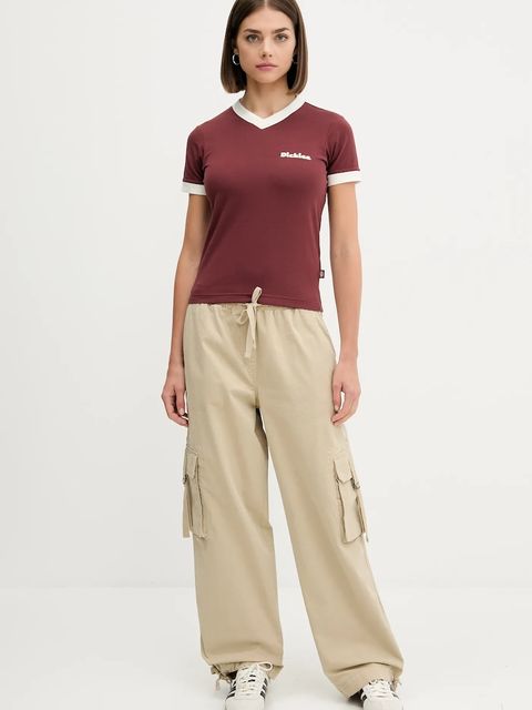 Tommy Jeans spodnie damskie kolor beżowy proste high waist DW0DW20995 - zdjęcie produktu nr 2