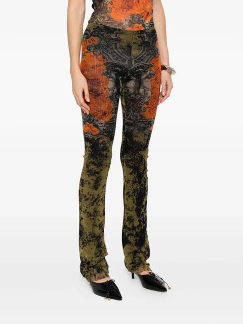 Jean Paul Gaultier abstract-pattern print trousers - Black - zdjęcie produktu nr 2