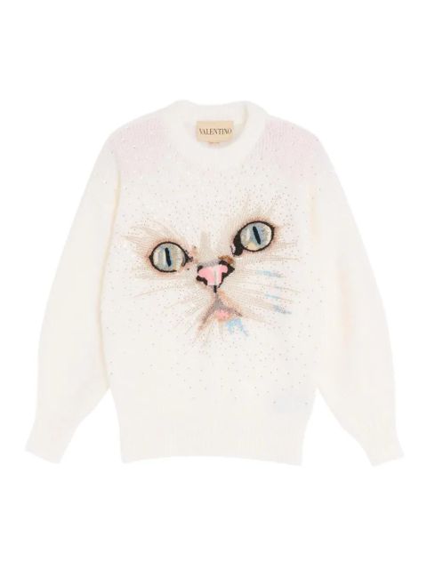 Valentino Garavani sequin-embellished crew-neck sweater - Neutrals - zdjęcie produktu nr 1