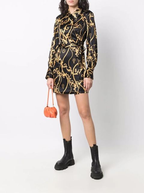 GANNI organic-silk printed wrap dress - Black - zdjęcie produktu nr 2