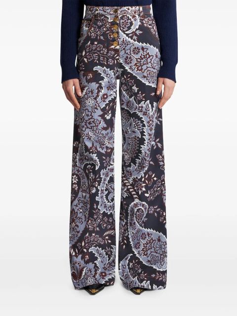 ETRO paisley-print flared jeans - Blue