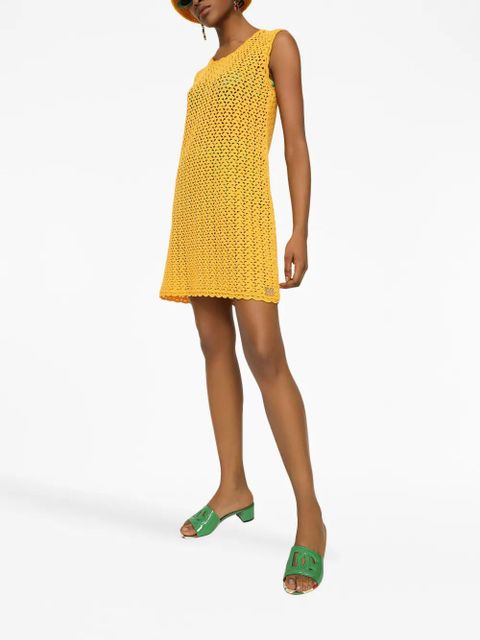 Dolce & Gabbana sleeveless crochet-knit mini dress - Yellow - zdjęcie produktu nr 2