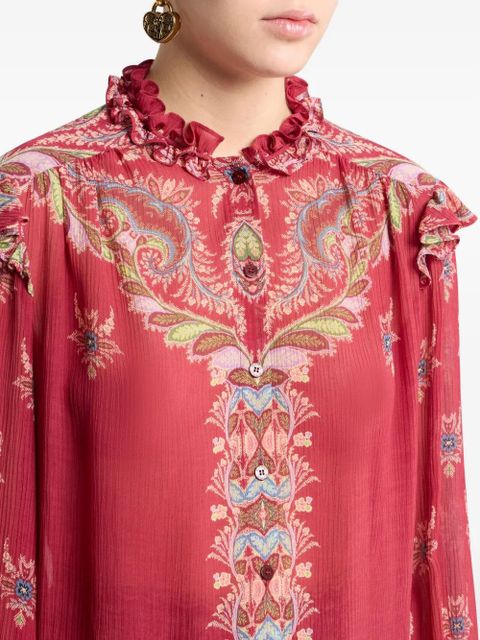 ETRO ruffled paisley-print blouse - Red