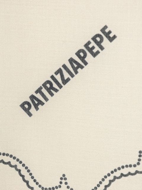 Patrizia Pepe apaszka z dodatkiem jedwabiu damska kolor beżowy wzorzysta 8F0112 A706 - zdjęcie produktu nr 2